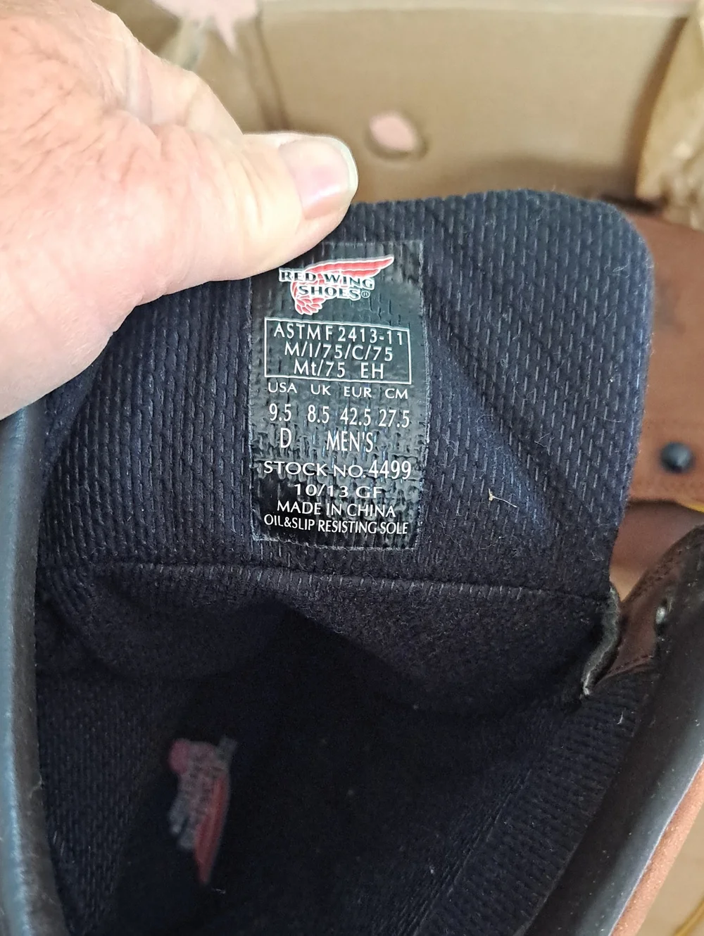 Red Wing Shoes Brown Lace-Up Work Boots with Black Toe Caps
